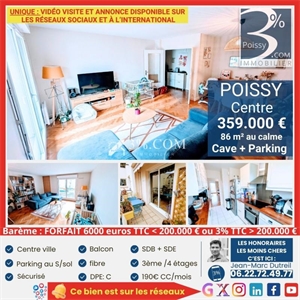 t4 à la vente -   78300  POISSY, surface 86 m2 vente t4 - UBI457959965
