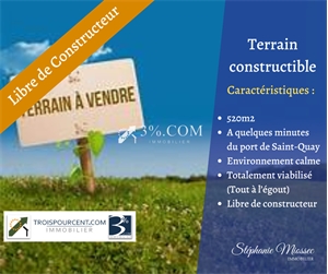 terrain à la vente -   22410  SAINT QUAY PORTRIEUX, surface 520 m2 vente terrain - UBI459458159