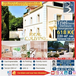 demeure à la vente -   78510  TRIEL SUR SEINE, surface 220 m2 vente demeure - UBI467006372