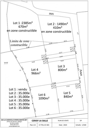 terrain a batir à la vente -   50210  CERISY LA SALLE, surface 809 m2 vente terrain a batir - UBI438103961