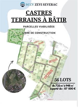 terrain a batir à la vente -   81100  CASTRES, surface 725 m2 vente terrain a batir - UBI446919008