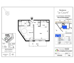 t2 à la vente -   56640  ARZON, surface 44 m2 vente t2 - UBI468228971