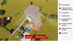 villa à la vente -   97480  SAINT JOSEPH, surface 83 m2 vente villa - UBI450953510