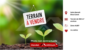 terrain à la vente -   97470  SAINT BENOIT, surface 360 m2 vente terrain - UBI458450960