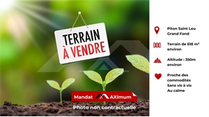 terrain à la vente -   97424  LE PITON SAINT LEU, surface 618 m2 vente terrain - UBI469376453