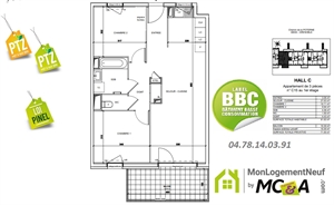 t3 à la vente -   38000  GRENOBLE, surface 61 m2 vente t3 - UBI464020313