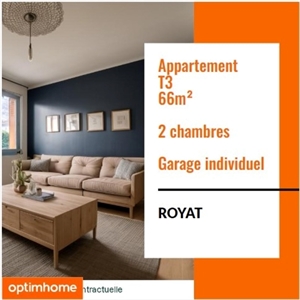 appartement à la vente -   63130  ROYAT, surface 66 m2 vente appartement - UBI418055403