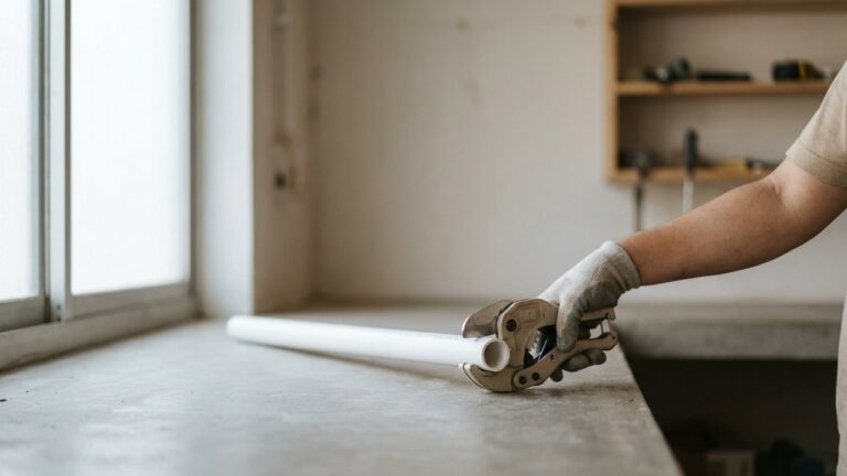 Coupe nette d'un tuyau PVC avec un coupe-tube