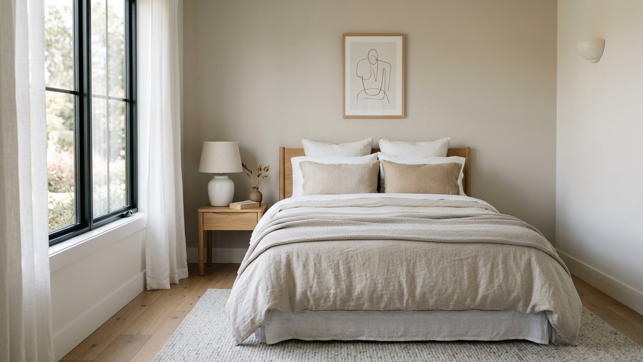Chambre optimisée avec position de commandement du lit
