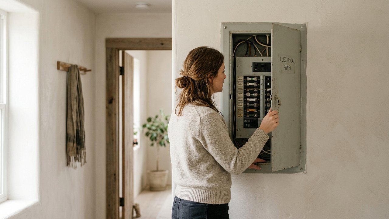Ouverture du porte-fusibles d'un tableau électrique