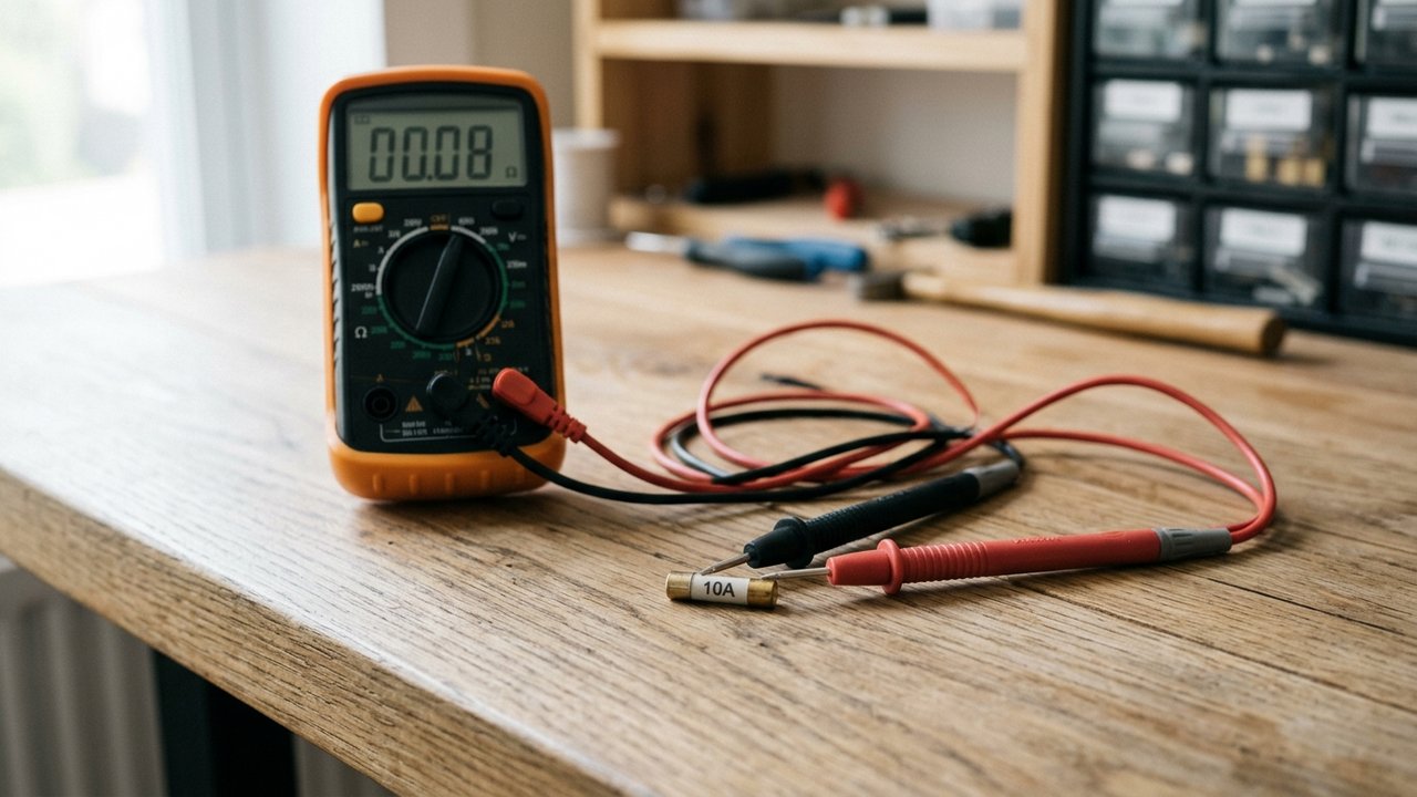 Test de continuité d'un fusible défectueux avec un multimètre