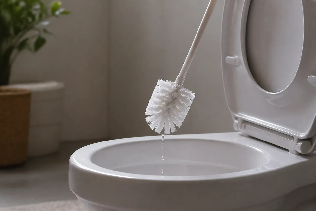 Brosse des WC en train de sécher après nettoyage