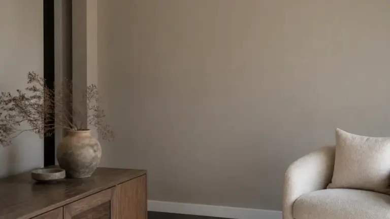 Mur peint en taupe dans un intérieur moderne