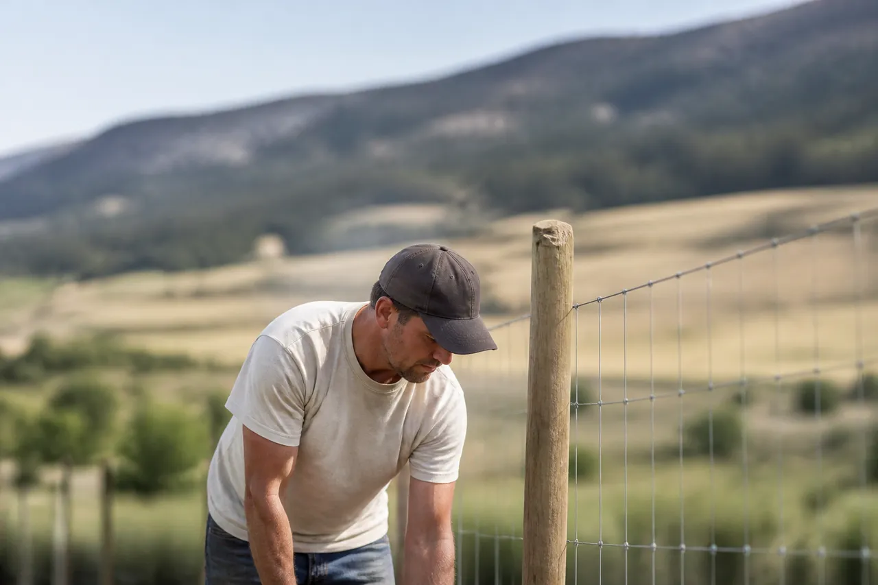 Pose d'une clôture grillagée pas chère sur terrain plat