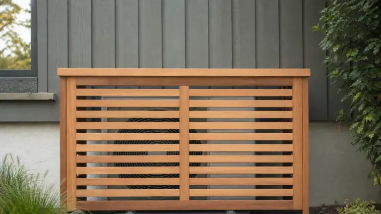 Cache climatiseur extérieur en bois ajouré