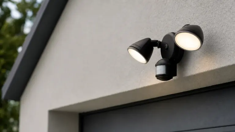 Spot détecteur de mouvement extérieur au-dessus d'un garage