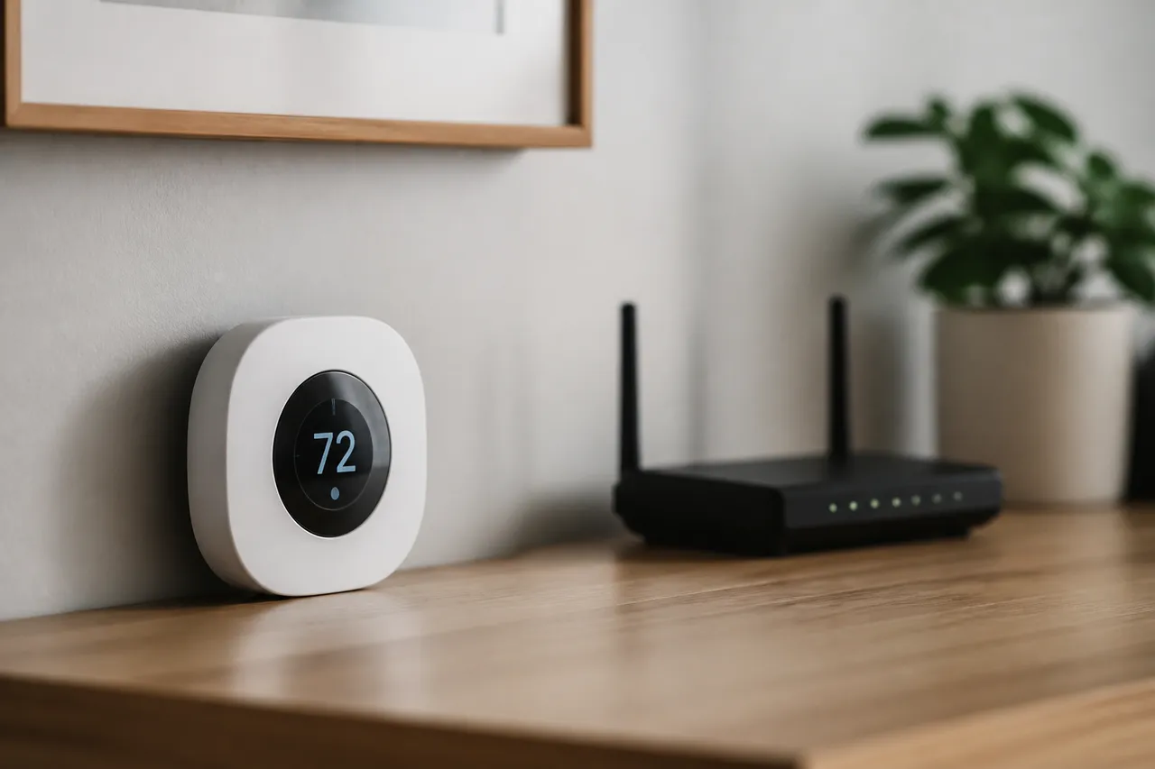 Satellite Eco Radio System près d'une box internet
